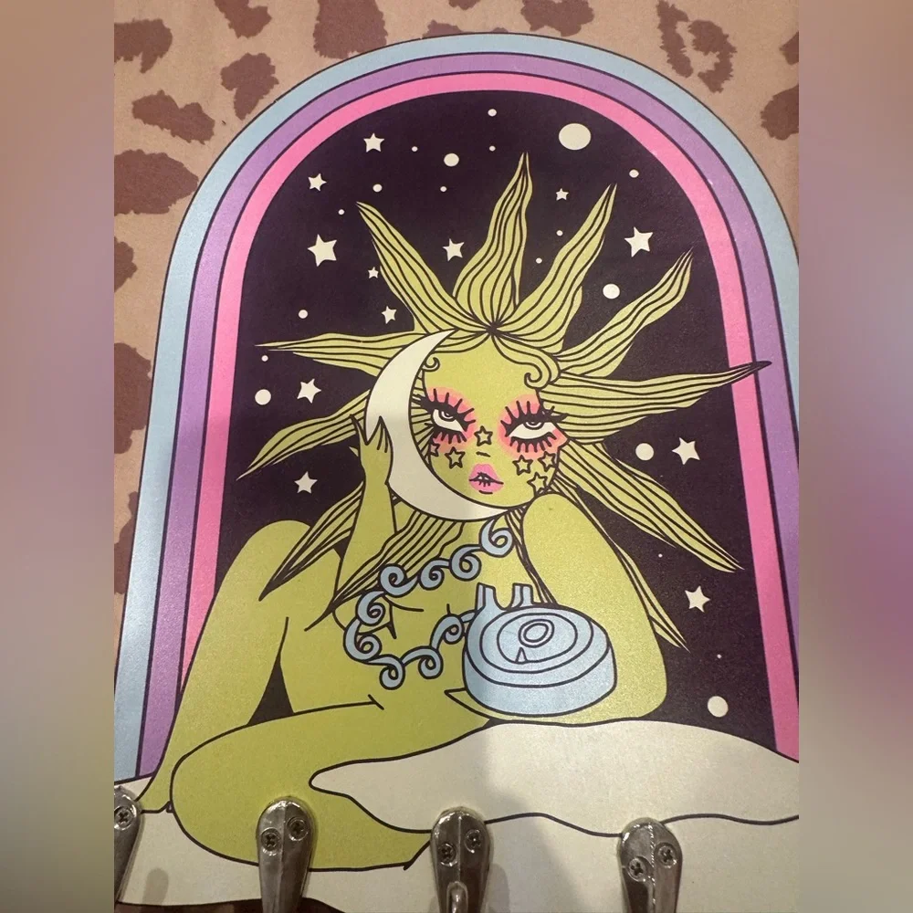 Valfre Sun & Moon Arch Wall Hook in Lime, Pink, Purple, Black